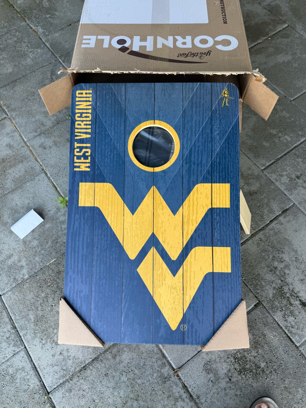 West Virginia you the fan cornhole board set